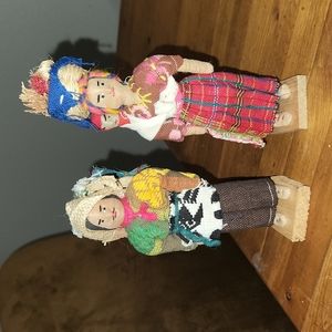 Guatemalan Couple Handmade 7"/6" Vintage